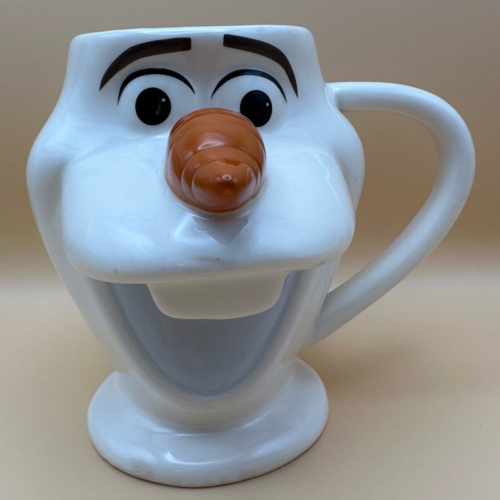 Disney Frozen Olaf 3D Sculpted Mug Snowman Face Ceramic Coffee Cup
